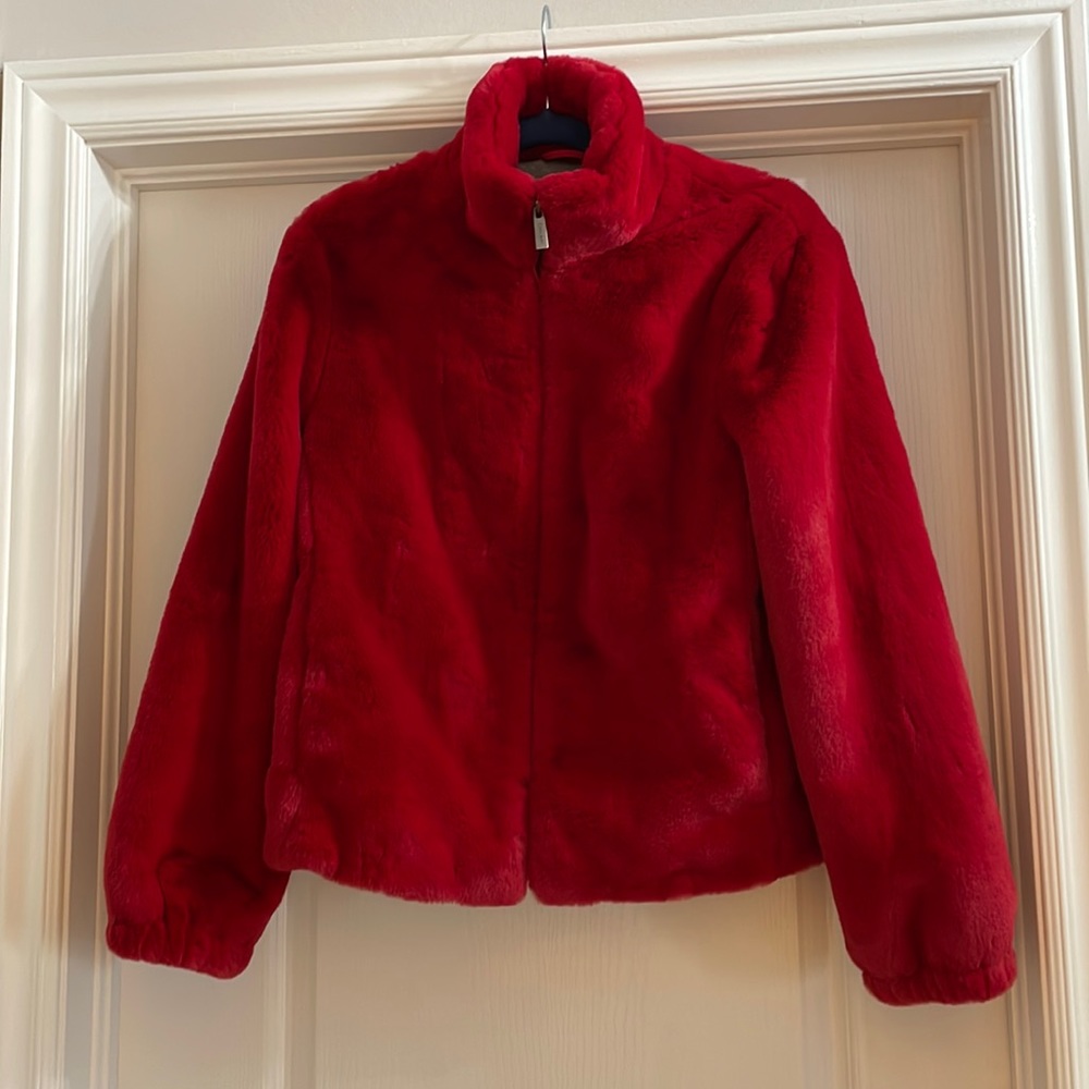 80. BNWT Sanctuary party red faux fur jacket